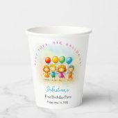 Balloon Buddies Bash Boy 1st Birthday Paper Party  Papieren Bekers (Voorkant)