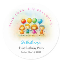 Balloon Buddies Bash Jongen 1e Verjaardag Stickers