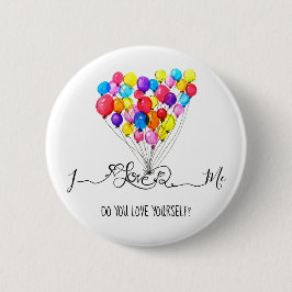 BALLOON DAT IK VAN ME EN jou hou? | Hart | Aanpass Ronde Button 5,7 Cm