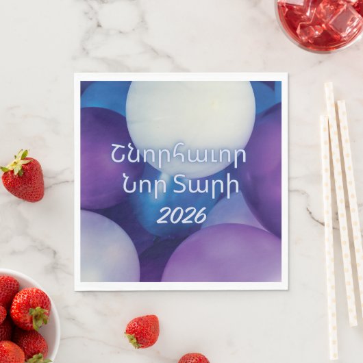 Balloon Design Armenian New Year Paper Napkin Servet (Insitu)