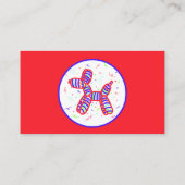 Balloon Dog Party Helderrode Visitekaartjes (Achterkant)