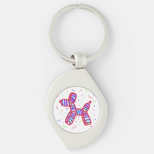 Balloon Dog Party Sleutelhanger (Voorkant)