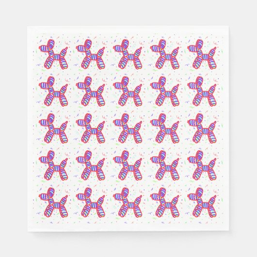 Balloon Dogs Party Paper Borden Servet (Voorkant)