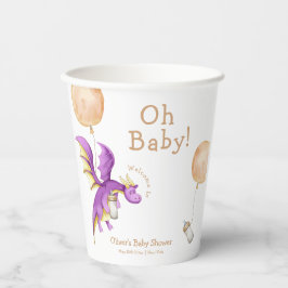 Balloon Fairy Dragon Bottle Baby shower Welkom Papieren Bekers