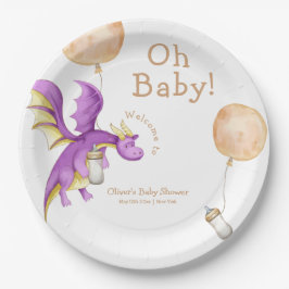 Balloon Fairy Dragon Bottle Baby shower Welkom Papieren Bordje