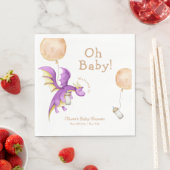 Balloon Fairy Dragon Bottle Baby shower Welkom Servet (Insitu)