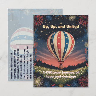 Balloon Fireworks 1776–2026 Backyard Party Invite! Briefkaart