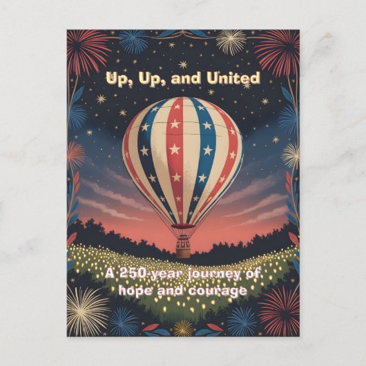 Balloon Fireworks 1776–2026 Backyard Party Invite! Briefkaart (Voorkant)