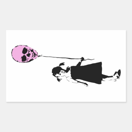 Balloon Girl Rechthoekige Sticker (Voorkant)