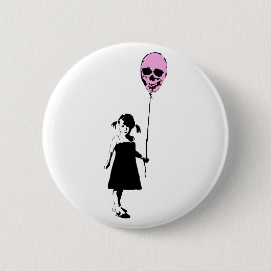 Balloon Girl Ronde Button 5,7 Cm (Voorkant)