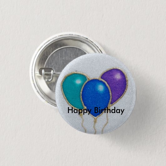 Balloon Happy Birthday Button badge (Voorkant /achterkant)