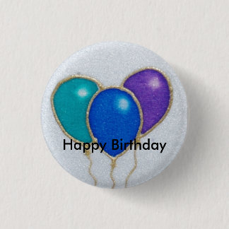 Balloon Happy Birthday Button badge
