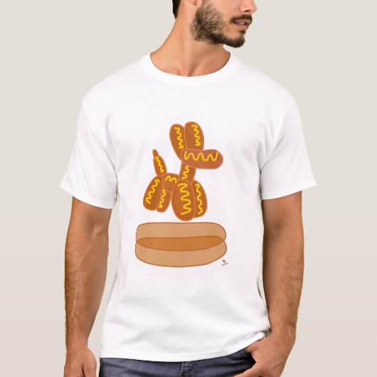 Balloon Hot Dog Funny Cartoon Art T-shirt (Voorkant)