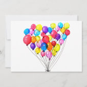 BALLOON LOVE Girl 1e verjaardag uitnodiging roze r (Achterkant)