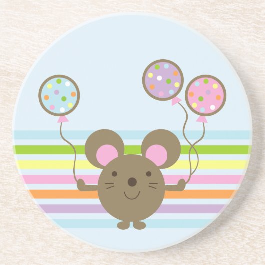 Balloon Mouse Blue Zandsteen Onderzetter (Voorkant)