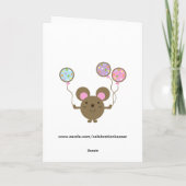 Balloon Mouse Groen Happy 2e Verjaardag Kaart (Achterkant)