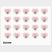 Balloon Mouse Roze 1e Verjaardag Hart Stickers (Vel)