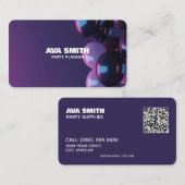 🎈 | Balloon Party Aangepaste QR Visitekaartje (Voorkant / Achterkant)