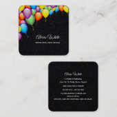 Balloon Party Decor Premium Vierkante Visitekaartje (Voorkant / Achterkant)