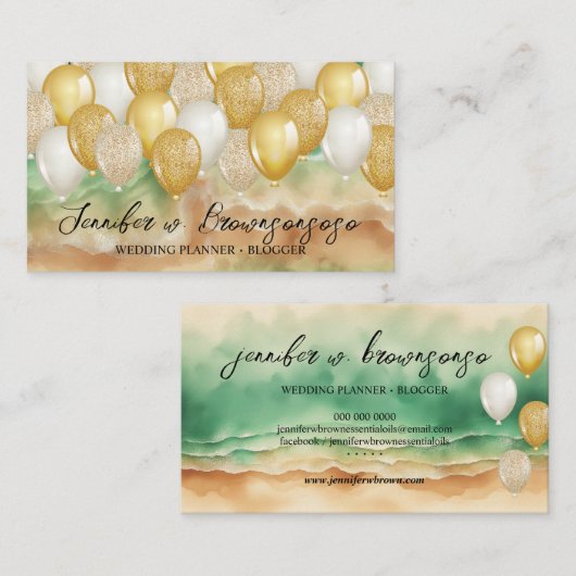 Balloon Party Planner Ocean Beach Visitekaartje (Voorkant / Achterkant)