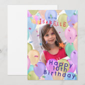 Balloon Pastel Foto Feestdagenkaart (Voorkant / Achterkant)