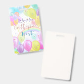 Balloon Pastel Verjaardag Badge (Voor- en achterkant)