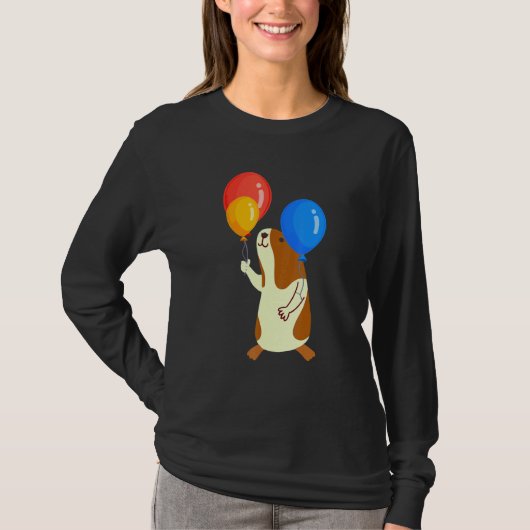 Balloon Pig Graphic Guinea Pig Owner Pet Cavy Anim T-shirt (Voorkant)