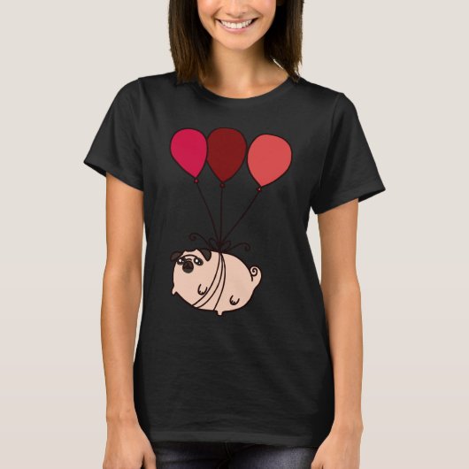 Balloon Pug Klassiek 300 T-shirt (Voorkant)