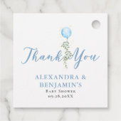 Balloon Soft Greenery Dusty Blue Boy Baby Shower Bedankjes Labels (Achterkant)