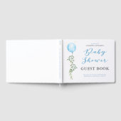 Balloon Soft Greenery Dusty Blue Boy Baby Shower Gastenboek (Volledig)