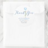 Balloon Soft Greenery Dusty Blue Boy Baby Shower Ronde Sticker (Tas)