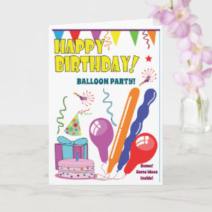 BALLOON-verjaardagskaart voor kinderen Kaart