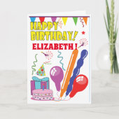 BALLOON-verjaardagskaart voor kinderen Kaart (Voorkant)