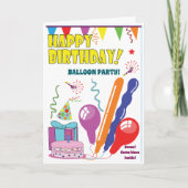 BALLOON-verjaardagskaart voor kinderen Kaart (Voorkant)