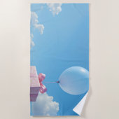 balloon with present in blue sky strandlaken (Voorkant)