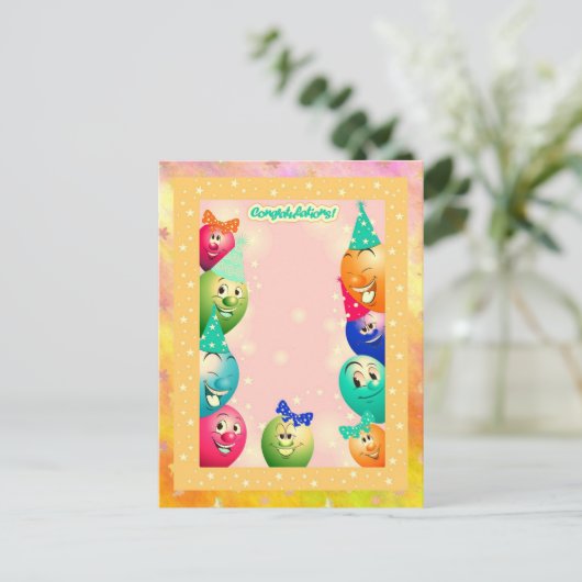 ballooned-up briefkaart (Staand voorkant)