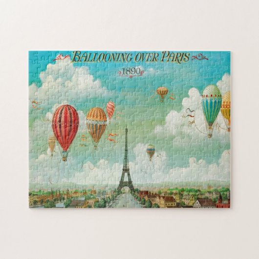 Ballooning boven Illustratie kunstschildering Pari Legpuzzel (Horizontaal)