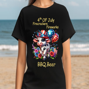 Ballooning Bovine Independence Day T-shirt