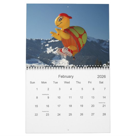 ballooning in Chateau d'Oex - Kalender (Feb 2026)