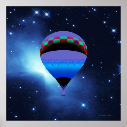 Ballooning met sterren poster (Voorkant)