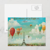 Ballooning over Parijs Briefkaart (Voorkant / Achterkant)