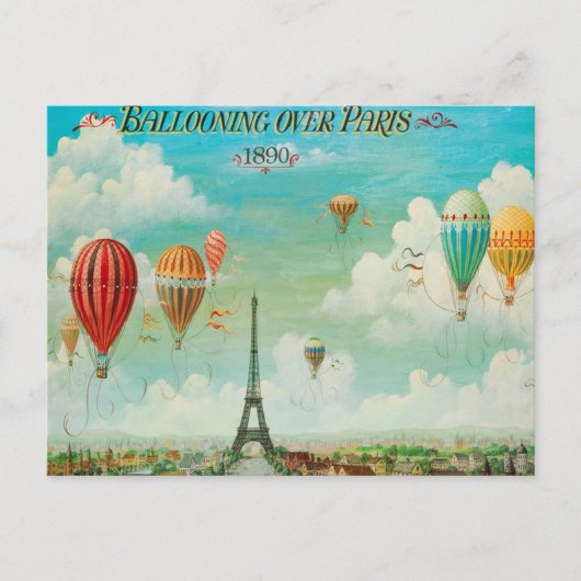 Ballooning over Parijs Briefkaart (Voorkant)