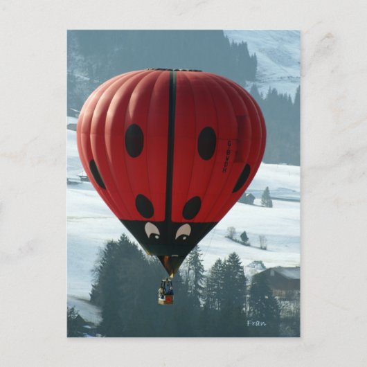 ballooning with lady bug briefkaart (Voorkant)