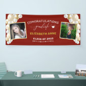 Balloons 2 Foto's Rode Gefeliciteerd Afstuderen Spandoek (Beurs)