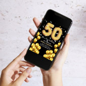Balloons 50 Years Birthday Invitation Kaart