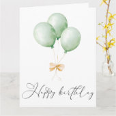 Balloons and Bow Happy Birthday Greeting Card Kaart (Gele Bloem)
