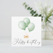 Balloons and Bow Happy Birthday Greeting Card Kaart (Staand voorkant)