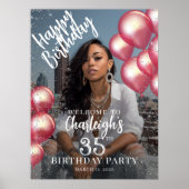 Balloons and glitter birthday party photo welcome poster (Voorkant)