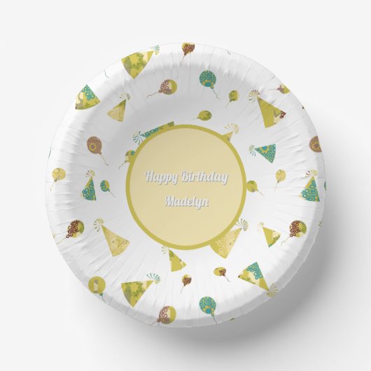 Balloons and Party Hats Silhouette Pattern Papieren Kommen (Voorkant)