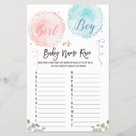 Balloons Baby Naam Race ABC Game Flyer